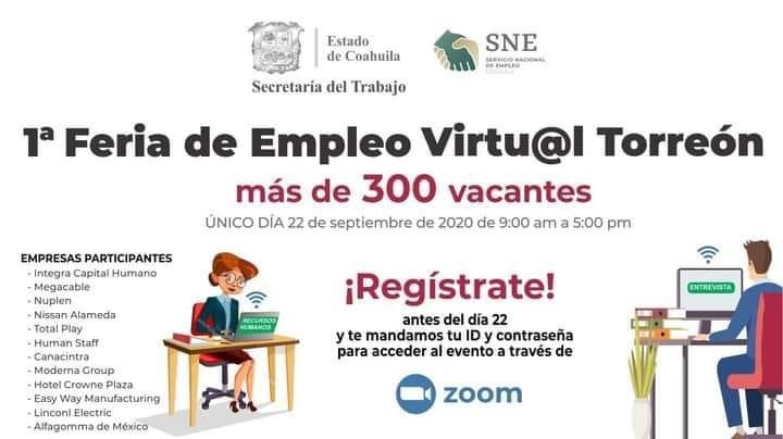 Invita gobierno de coahuila a Feria virtual de empleo en Torreón ...